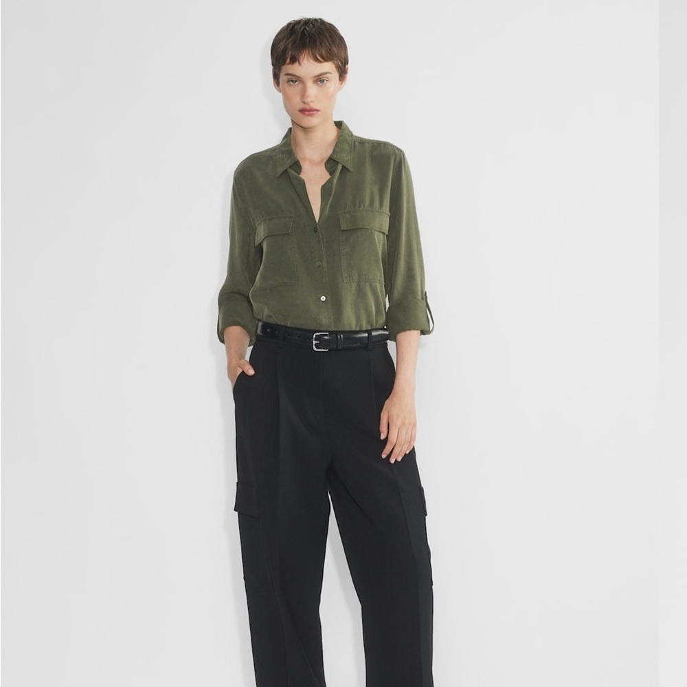 Babaton Olive Green Utility Shirt from Aritzia